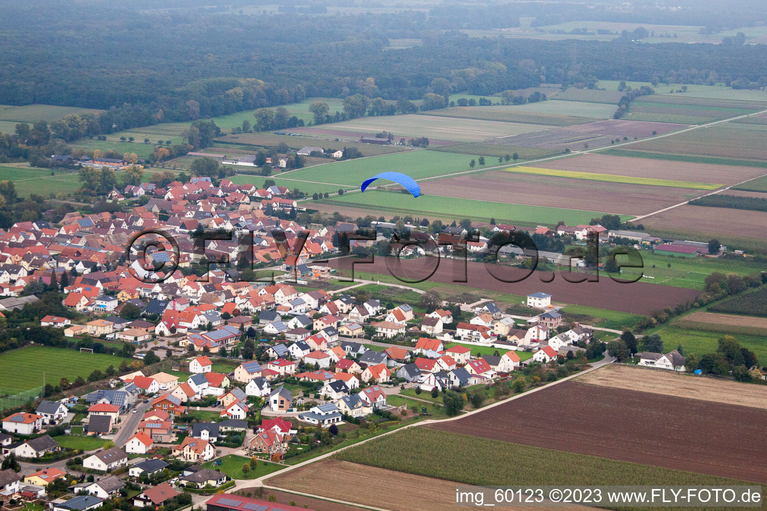 Gommersheim im Bundesland Rheinland-Pfalz, Deutschland aus der Vogelperspektive