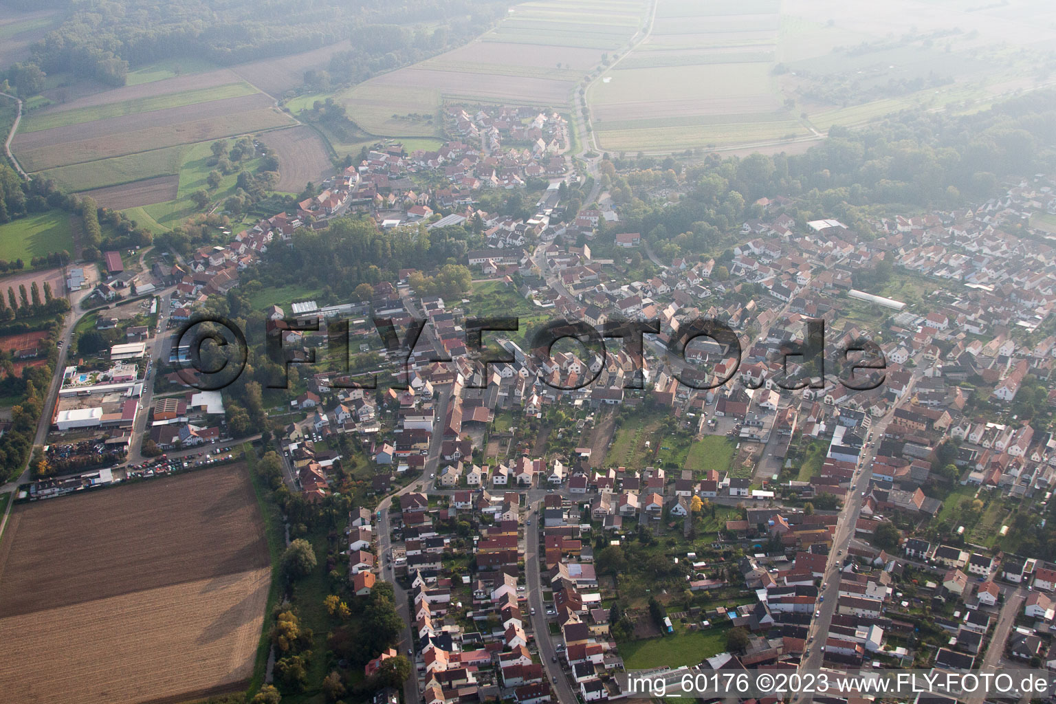 Drohnenbild von Hördt im Bundesland Rheinland-Pfalz, Deutschland