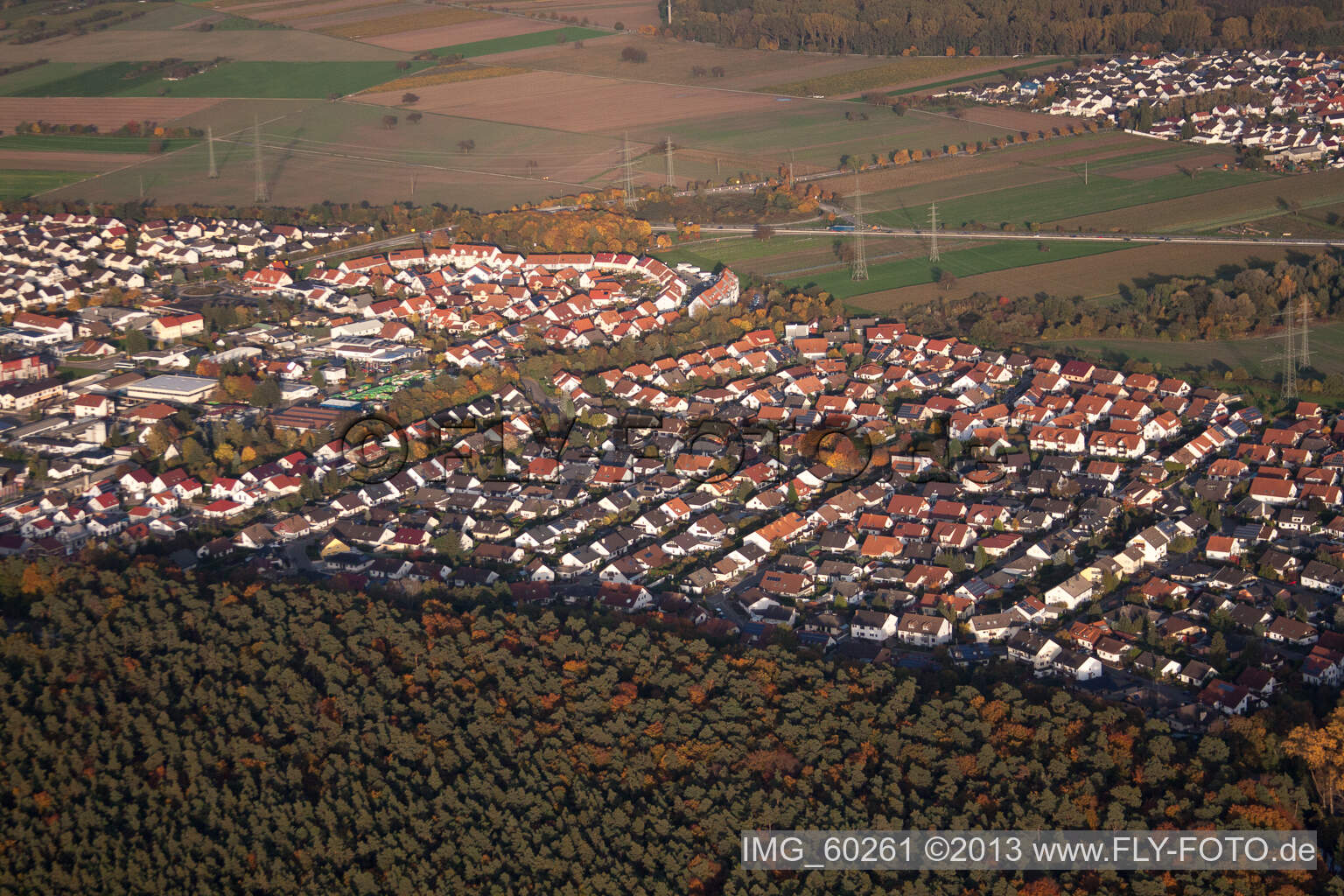 Rülzheim im Bundesland Rheinland-Pfalz, Deutschland aus der Luft
