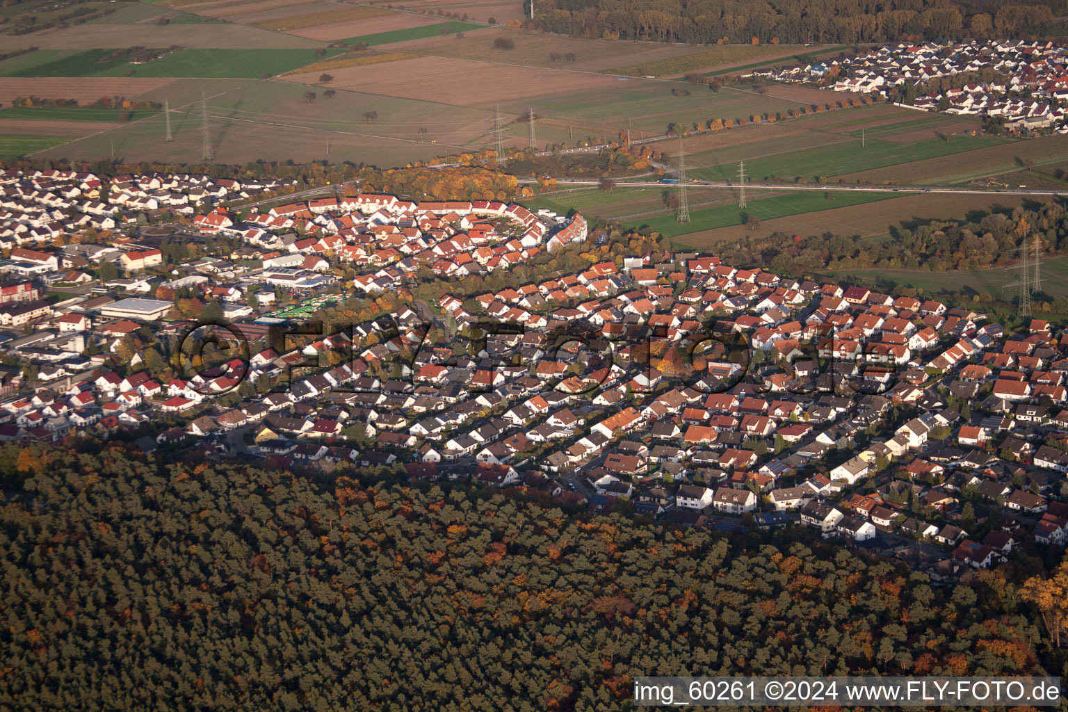 Rülzheim im Bundesland Rheinland-Pfalz, Deutschland aus der Luft betrachtet