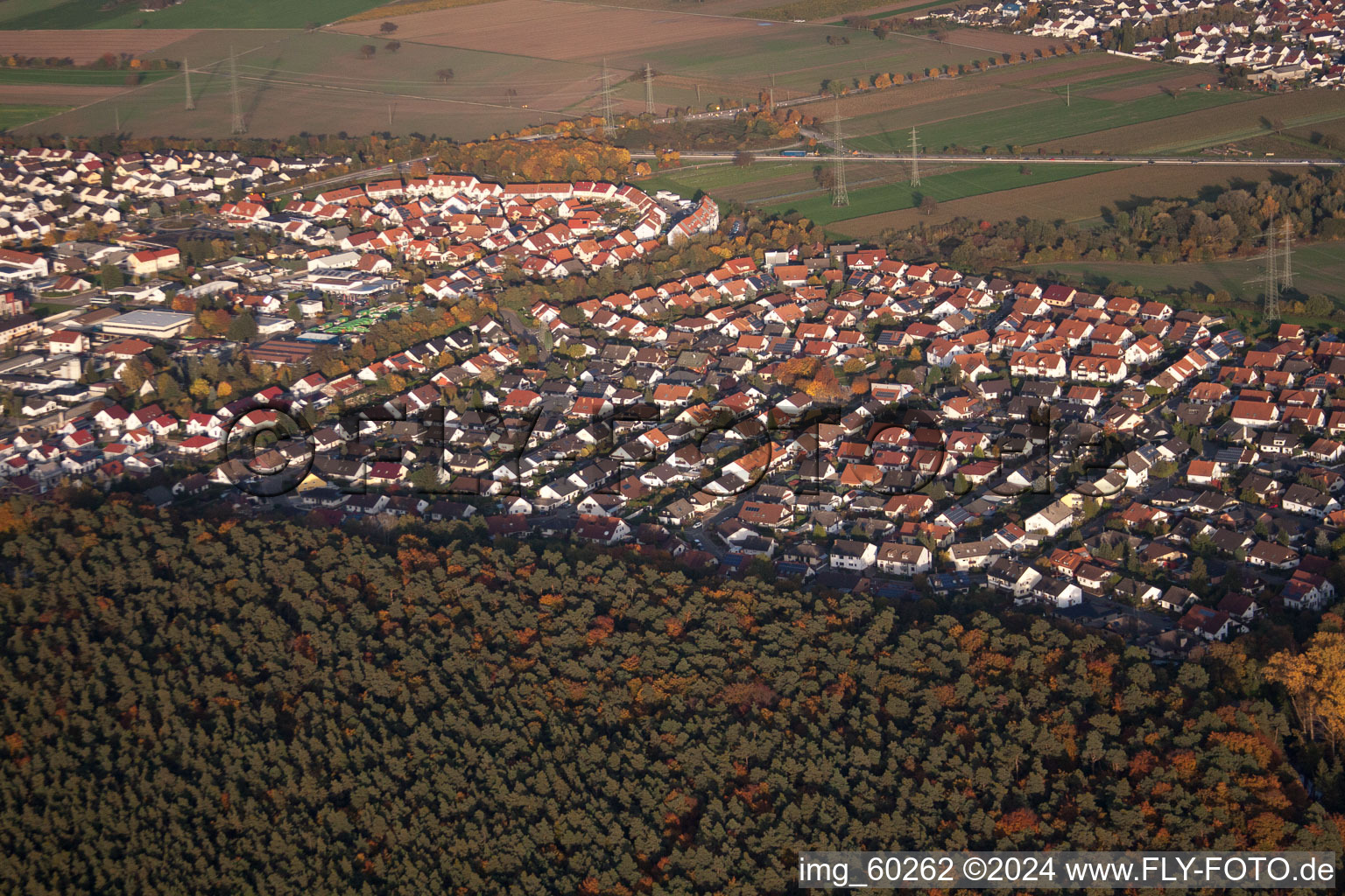 Rülzheim im Bundesland Rheinland-Pfalz, Deutschland von oben gesehen