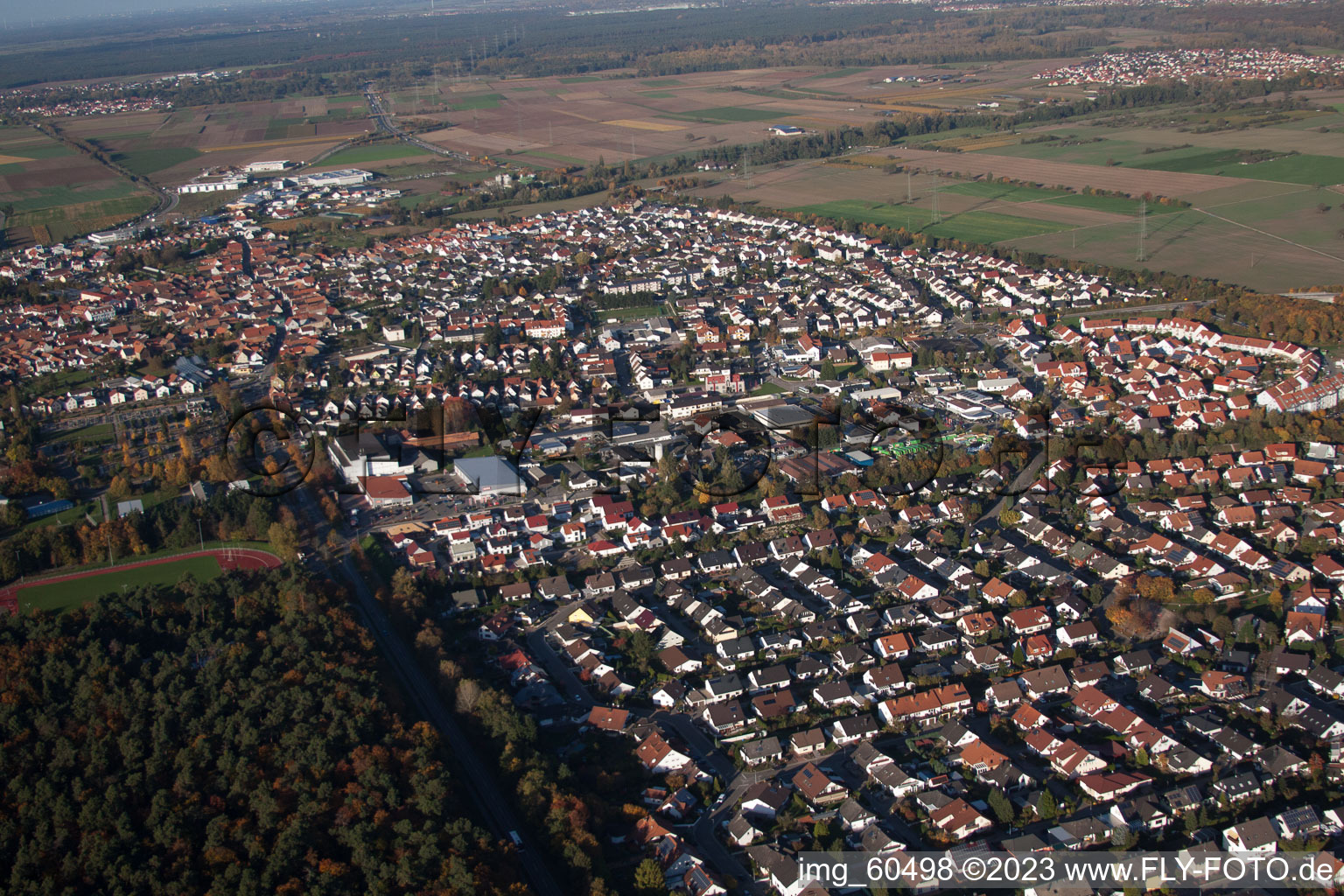 Rülzheim-S im Bundesland Rheinland-Pfalz, Deutschland aus der Luft betrachtet