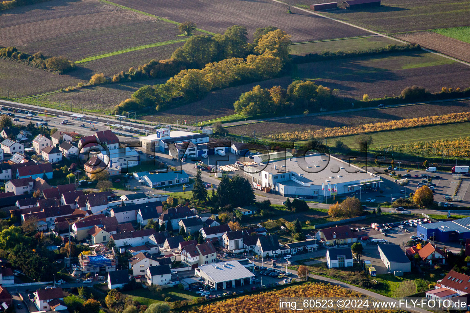 Rülzheim-N, Industriegebiet im Bundesland Rheinland-Pfalz, Deutschland von oben