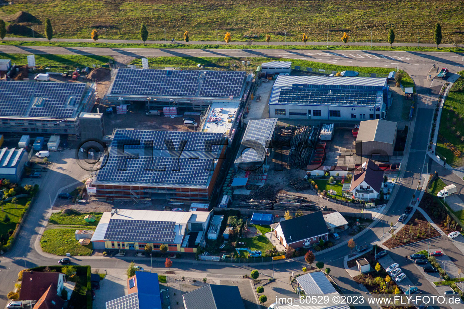 Rülzheim-N, Industriegebiet im Bundesland Rheinland-Pfalz, Deutschland aus der Luft betrachtet