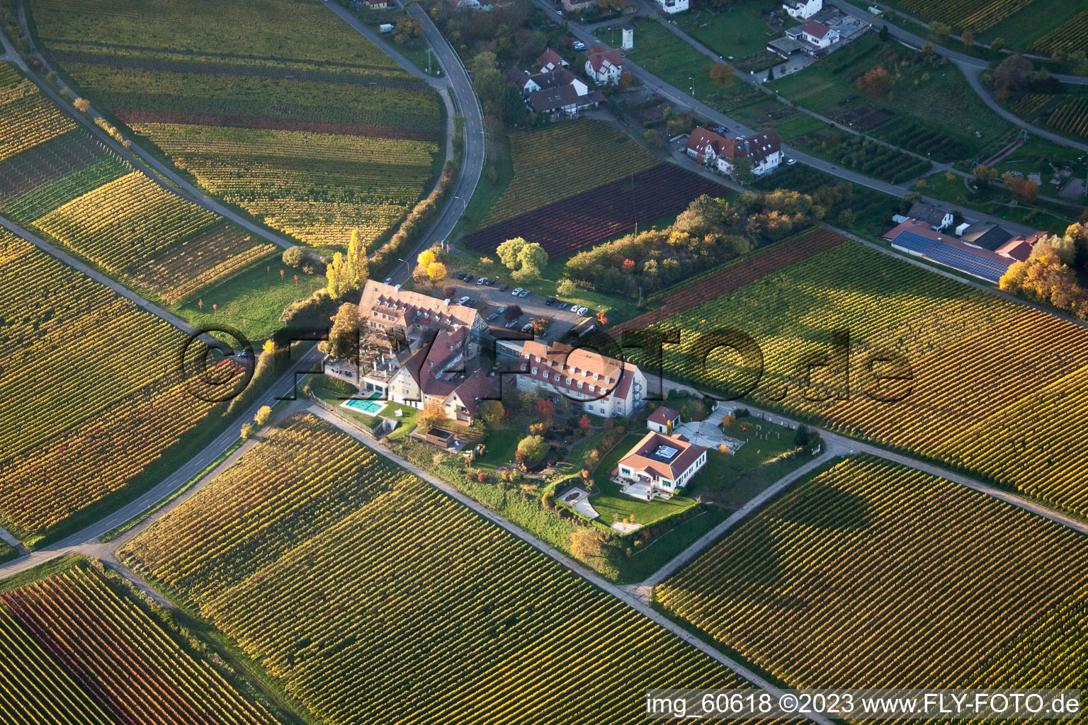 Drohnenbild von Leinsweiler, Leinsweiler Hof im Bundesland Rheinland-Pfalz, Deutschland