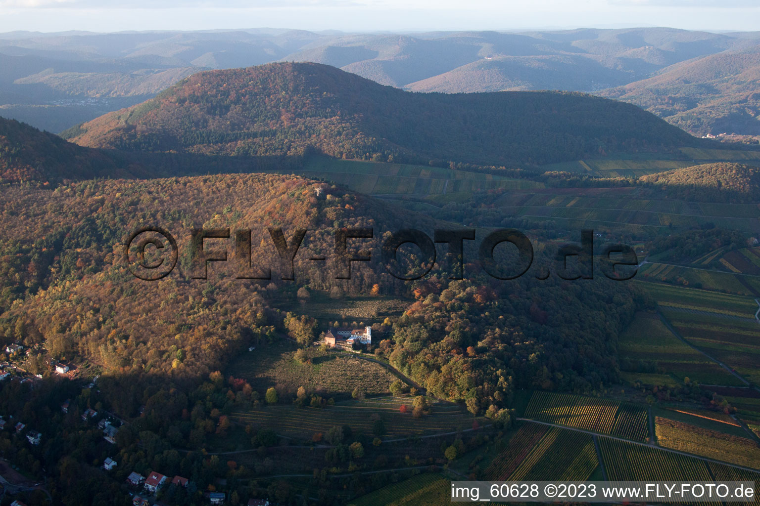 Luftaufnahme von Leinsweiler, Slevogt-Hof im Bundesland Rheinland-Pfalz, Deutschland