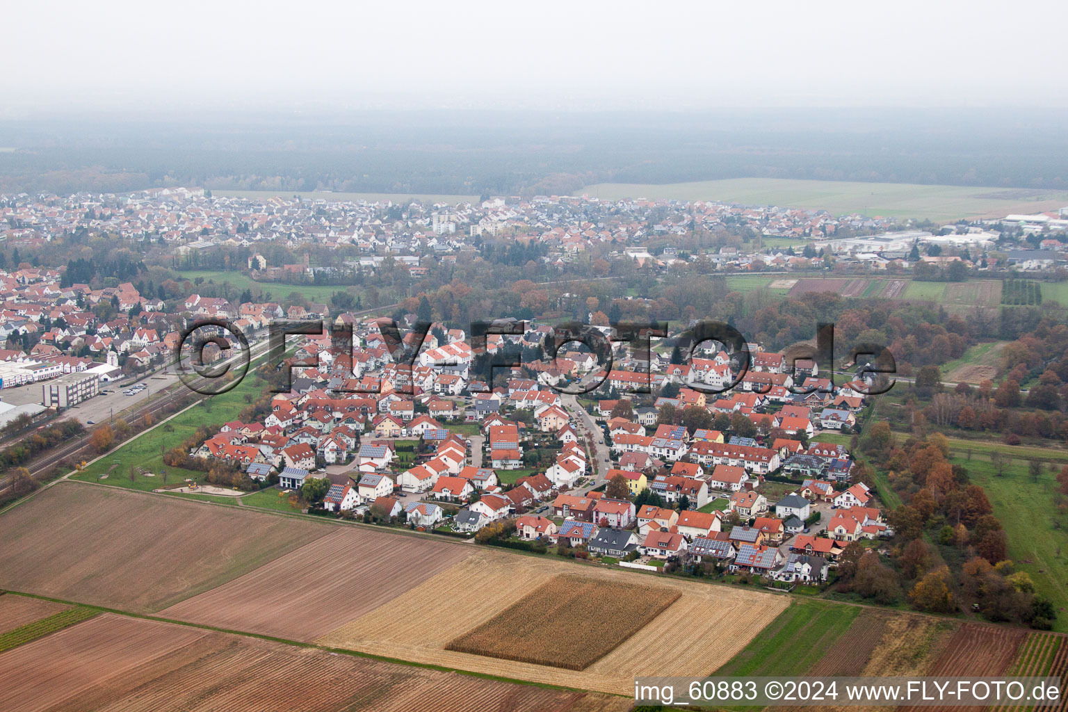 Luftbild von Bellheim im Bundesland Rheinland-Pfalz, Deutschland