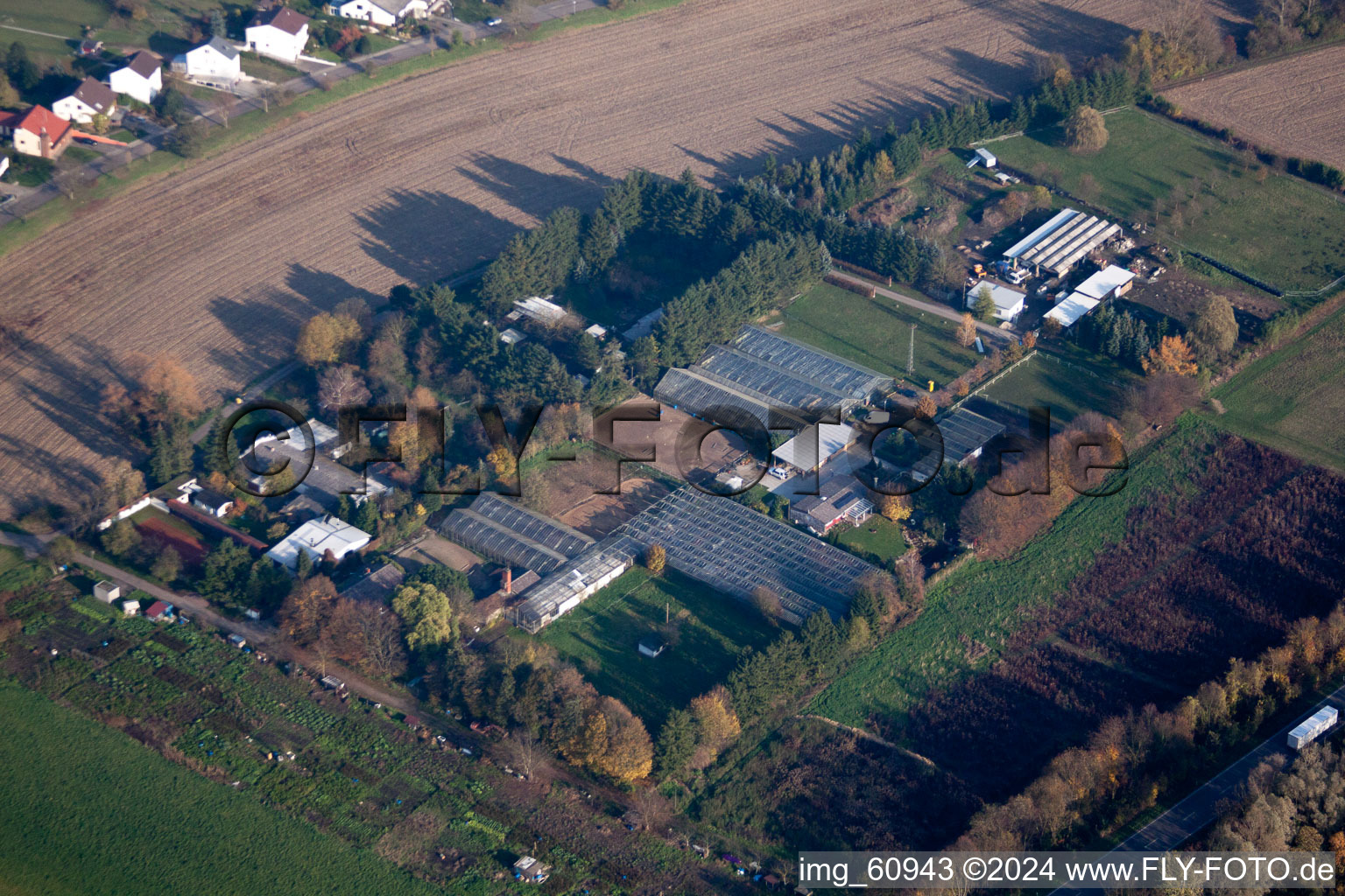 Ortsteil Huttenheim in Philippsburg im Bundesland Baden-Württemberg, Deutschland vom Flugzeug aus