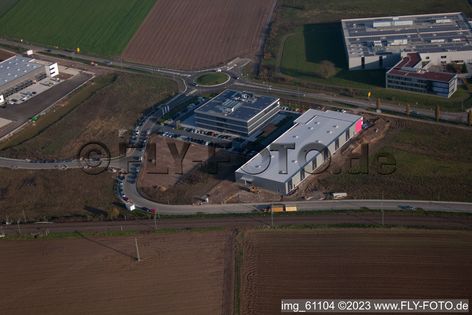Rülzheim-N, Industriegebiet im Bundesland Rheinland-Pfalz, Deutschland von der Drohne aus gesehen