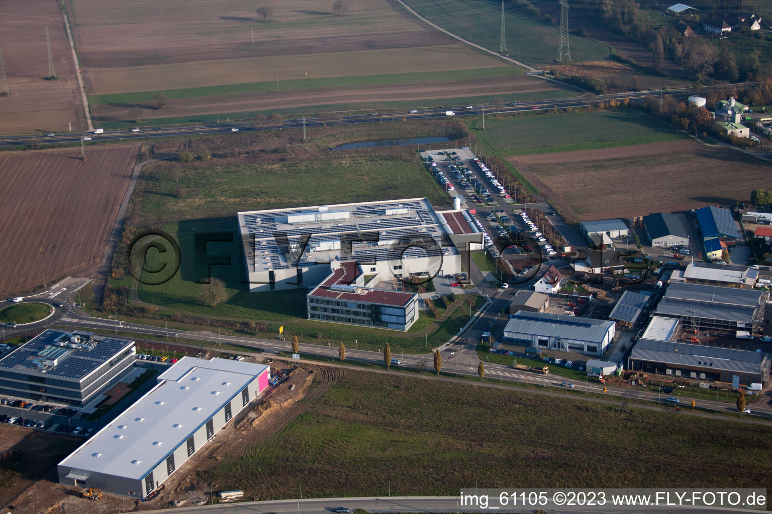 Luftbild von Rülzheim-N, Industriegebiet im Bundesland Rheinland-Pfalz, Deutschland