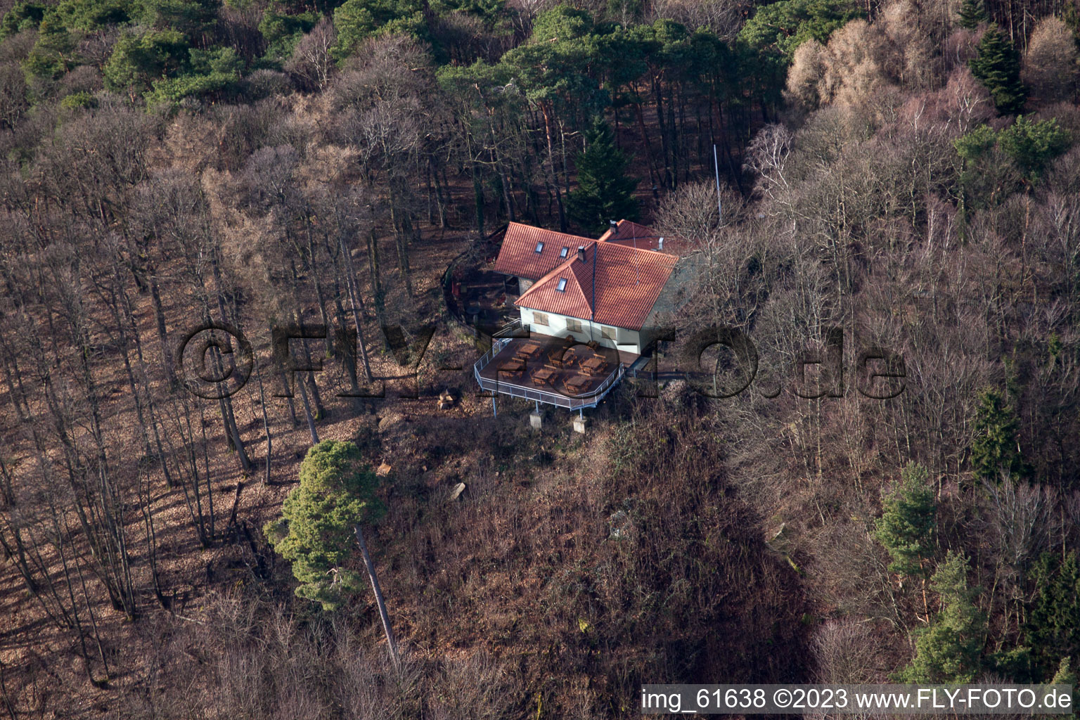 Luftbild von Frankweiler, Landauer Hütte im Bundesland Rheinland-Pfalz, Deutschland