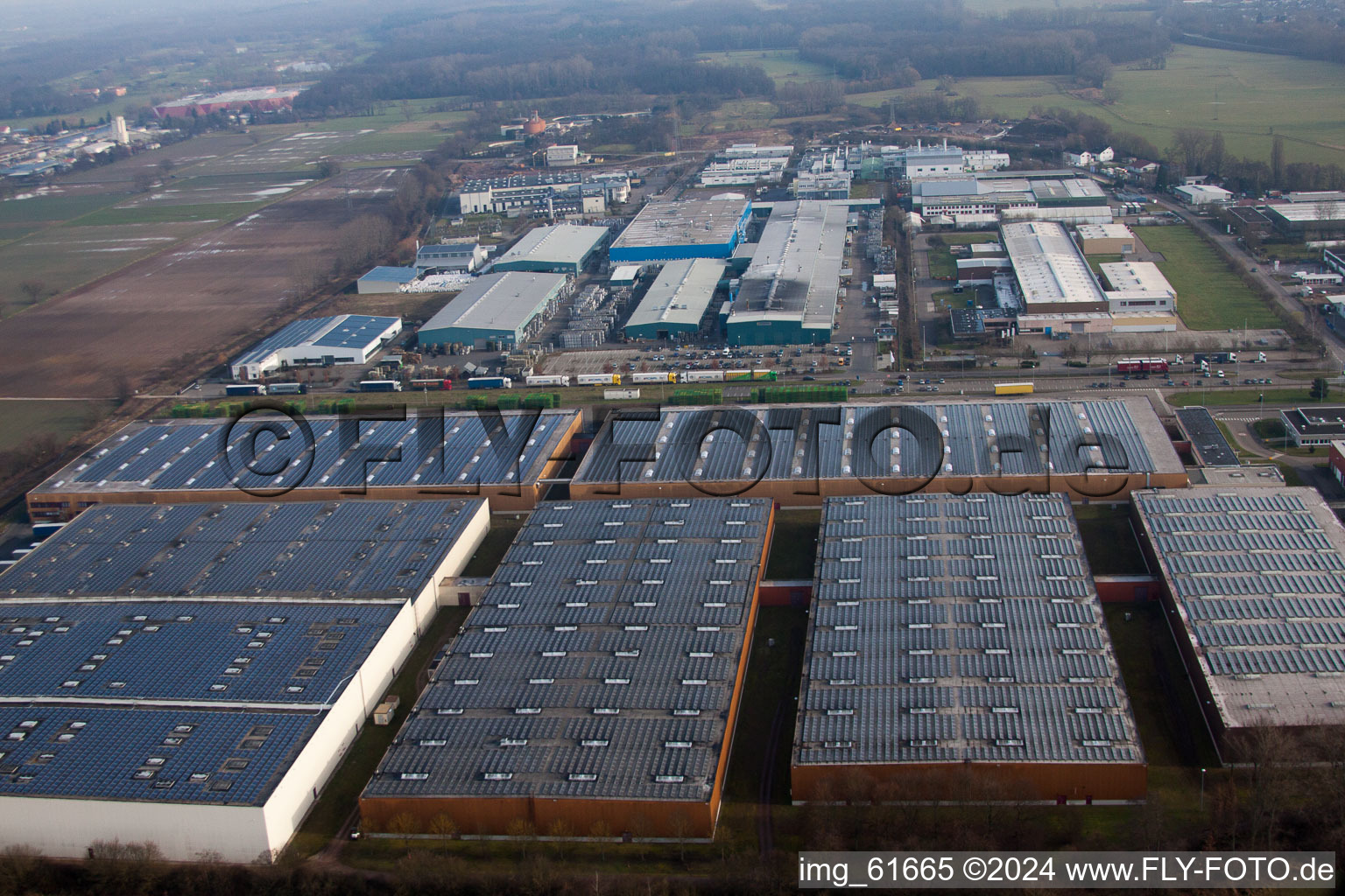 Luftbild von Industriegebiet Landau-Ost in Landau in der Pfalz im Bundesland Rheinland-Pfalz, Deutschland