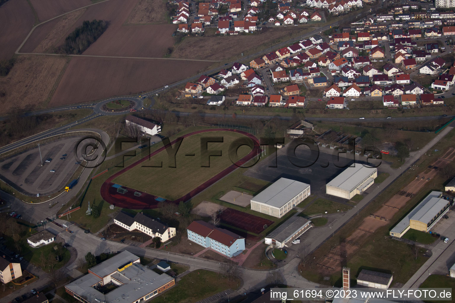 Luftaufnahme von Germersheim, Sponeck-Kaserne im Bundesland Rheinland-Pfalz, Deutschland