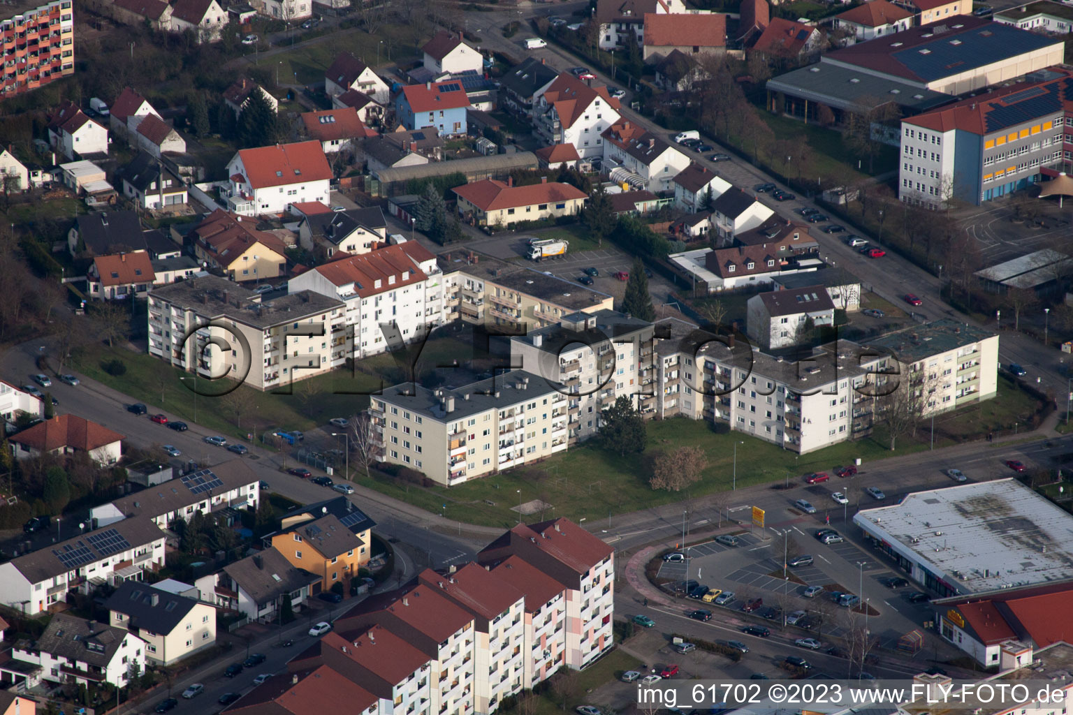 Luftbild von Germersheim, Konrad-Adenauer-Straße im Bundesland Rheinland-Pfalz, Deutschland