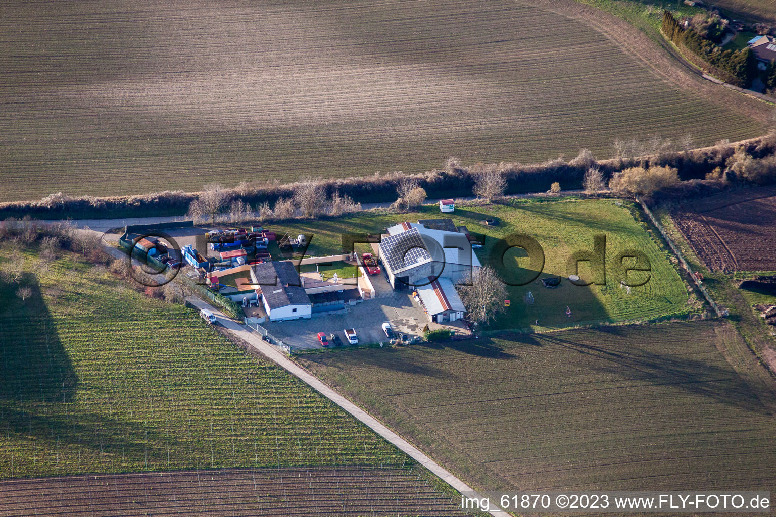 Drohnenbild von Ortsteil Ingenheim in Billigheim-Ingenheim im Bundesland Rheinland-Pfalz, Deutschland
