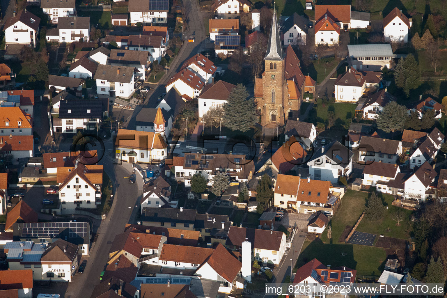 Luftaufnahme von Bischweier im Bundesland Baden-Württemberg, Deutschland