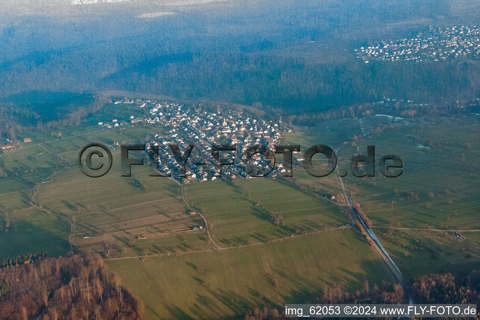 Burbach von Westen in Marxzell im Bundesland Baden-Württemberg, Deutschland