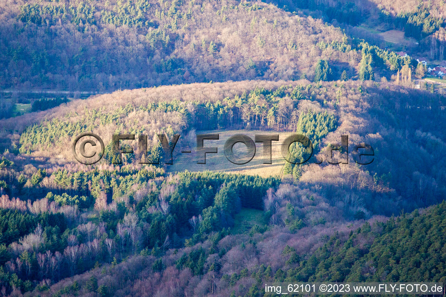 Münchweiler am Klingbach im Bundesland Rheinland-Pfalz, Deutschland von einer Drohne aus