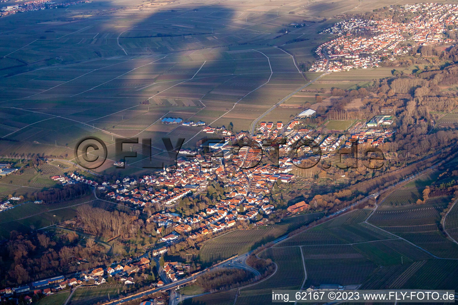 Siebeldingen im Bundesland Rheinland-Pfalz, Deutschland von oben