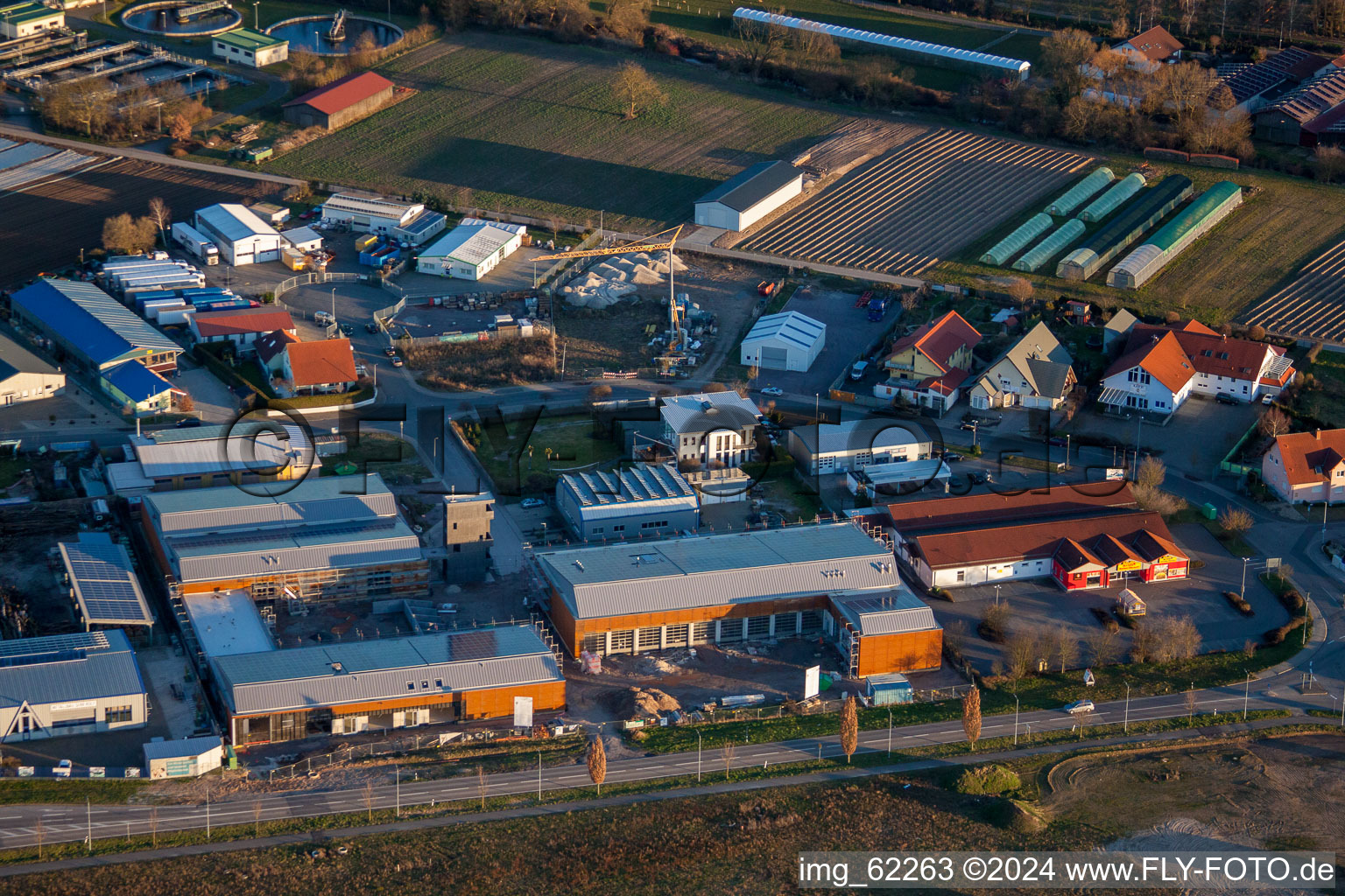 Rülzheim, Gewerbegebiet Nord im Bundesland Rheinland-Pfalz, Deutschland aus der Luft betrachtet