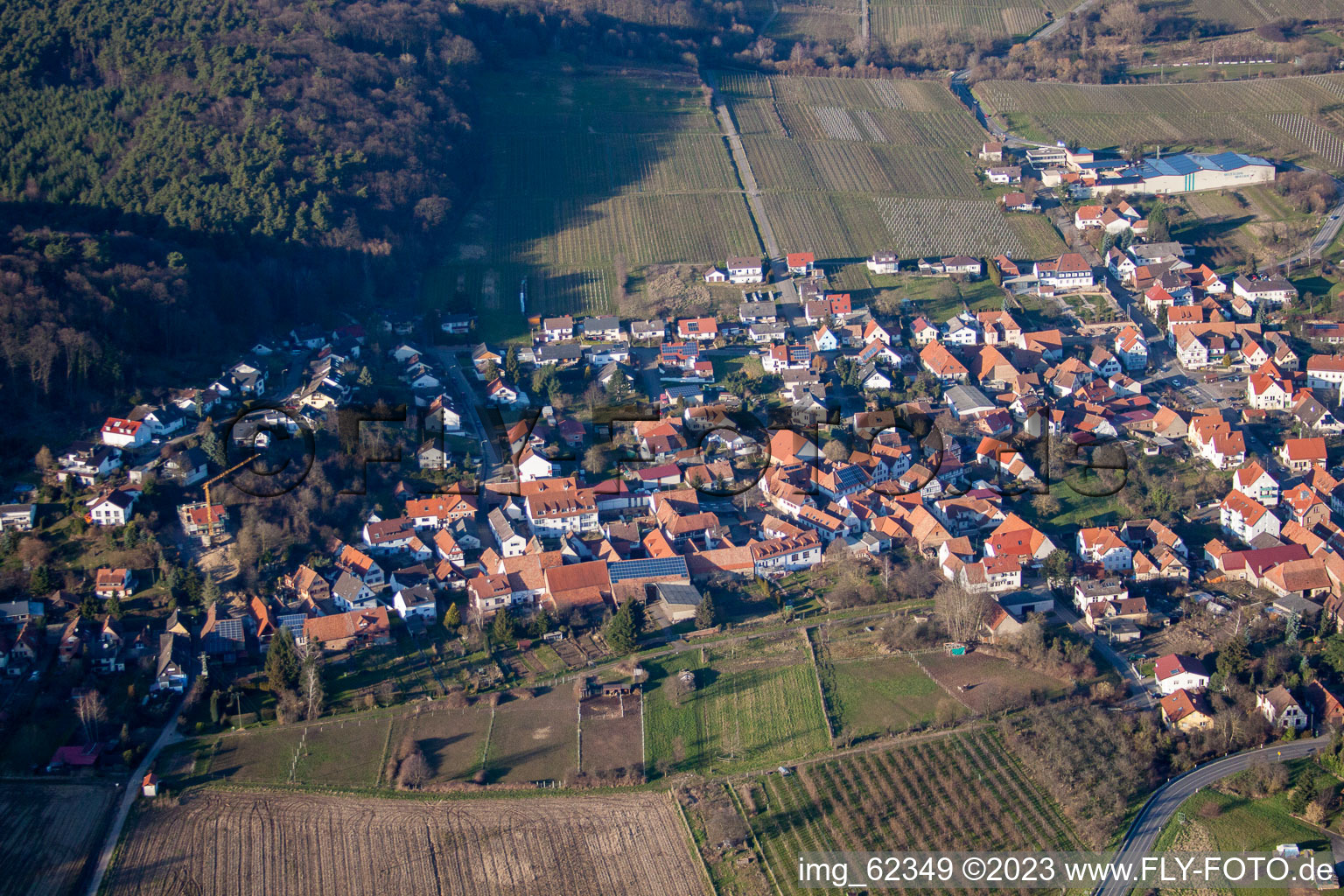Luftaufnahme von Oberotterbach im Bundesland Rheinland-Pfalz, Deutschland