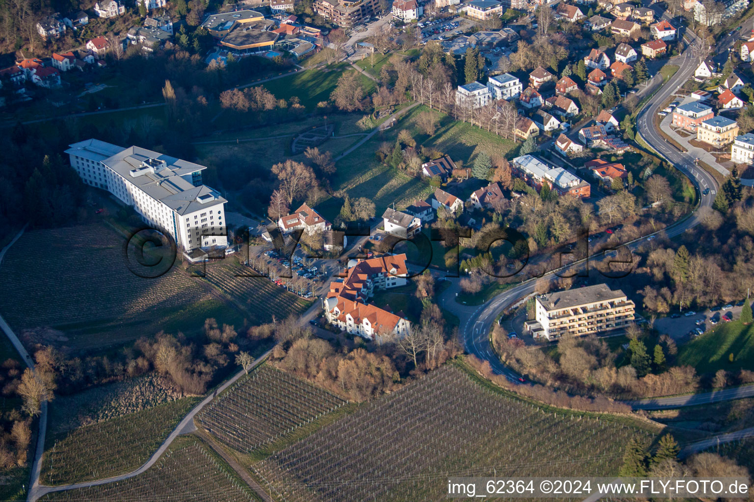 Luftbild von Bad Bergzabern, Kurpark im Bundesland Rheinland-Pfalz, Deutschland