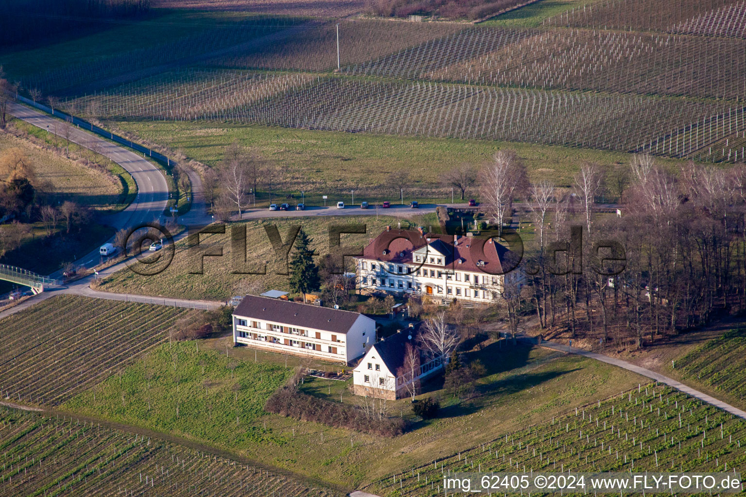 Pfalzklinik in Klingenmünster im Bundesland Rheinland-Pfalz, Deutschland von oben