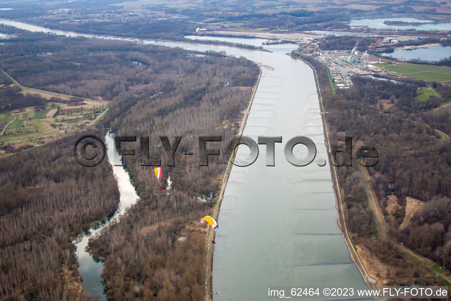Luftbild von Altrhein Bremengrund in Au am Rhein im Bundesland Baden-Württemberg, Deutschland