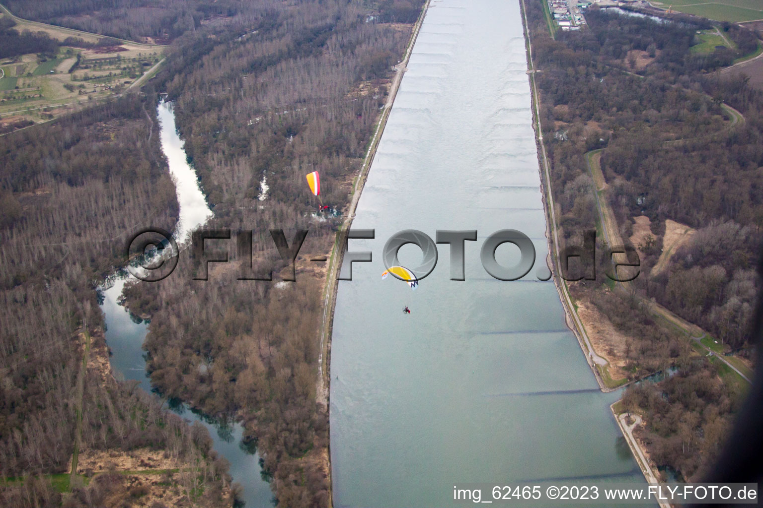 Luftaufnahme von Altrhein Bremengrund in Au am Rhein im Bundesland Baden-Württemberg, Deutschland