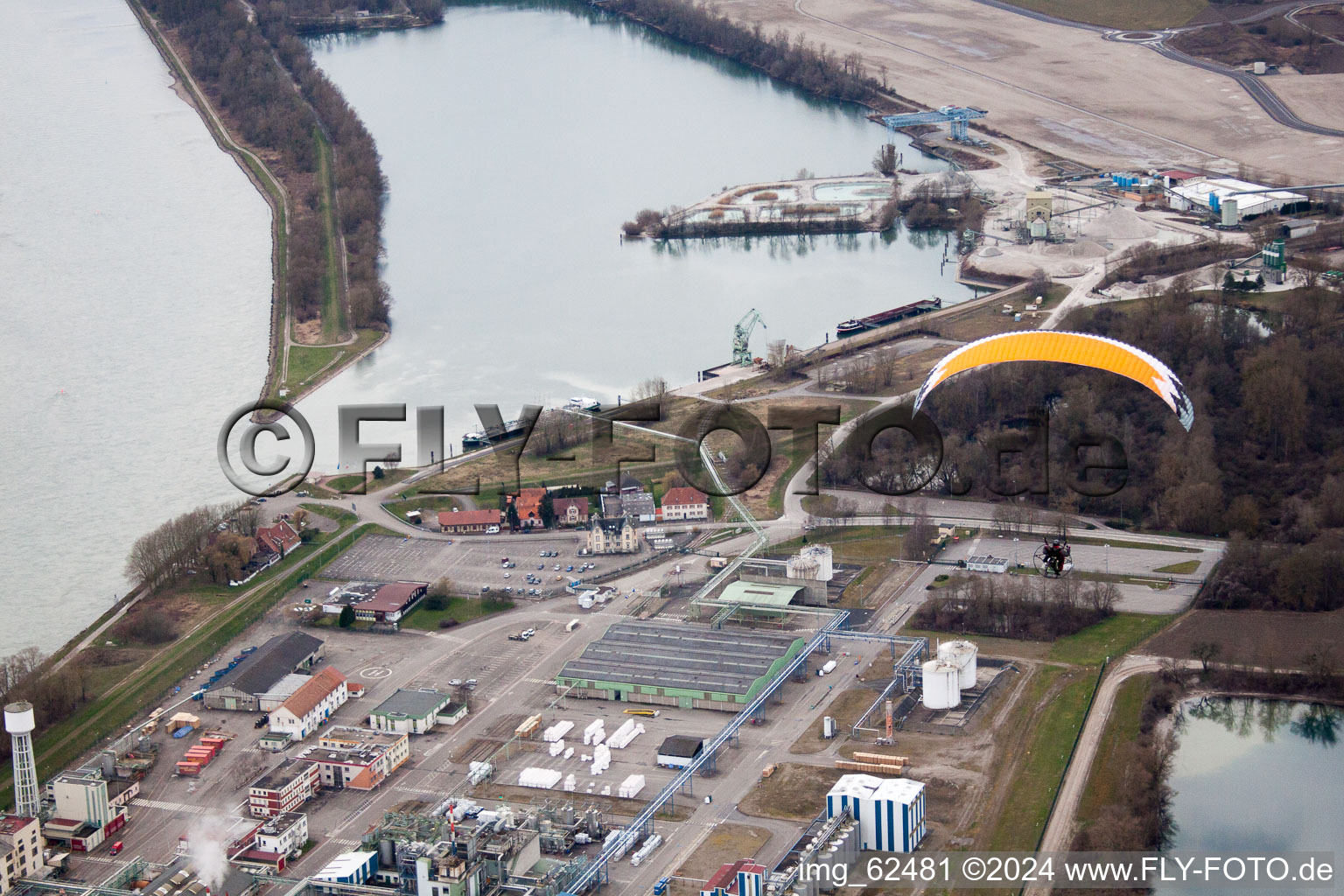 Lauterbourg im Bundesland Bas-Rhin, Frankreich vom Flugzeug aus