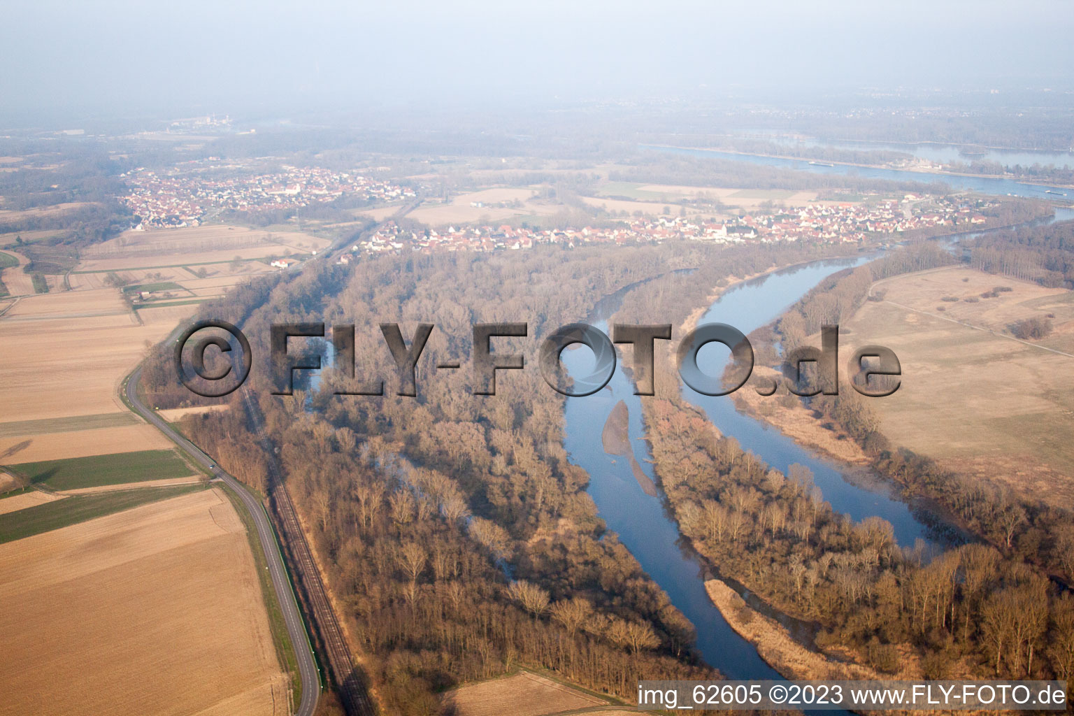 Luftbild von Munchhausen im Bundesland Bas-Rhin, Frankreich