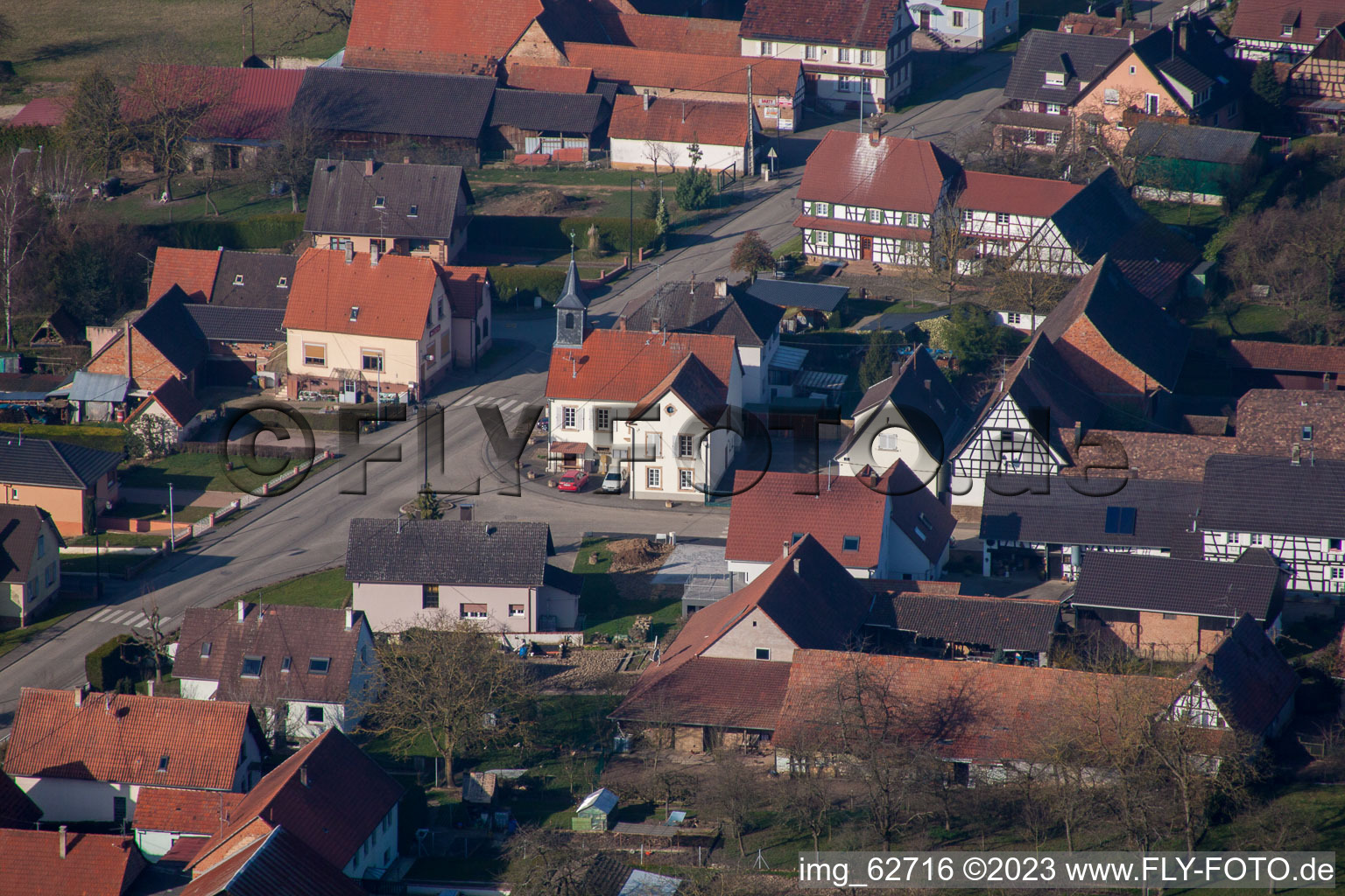 Hermerswiller im Bundesland Bas-Rhin, Frankreich aus der Luft