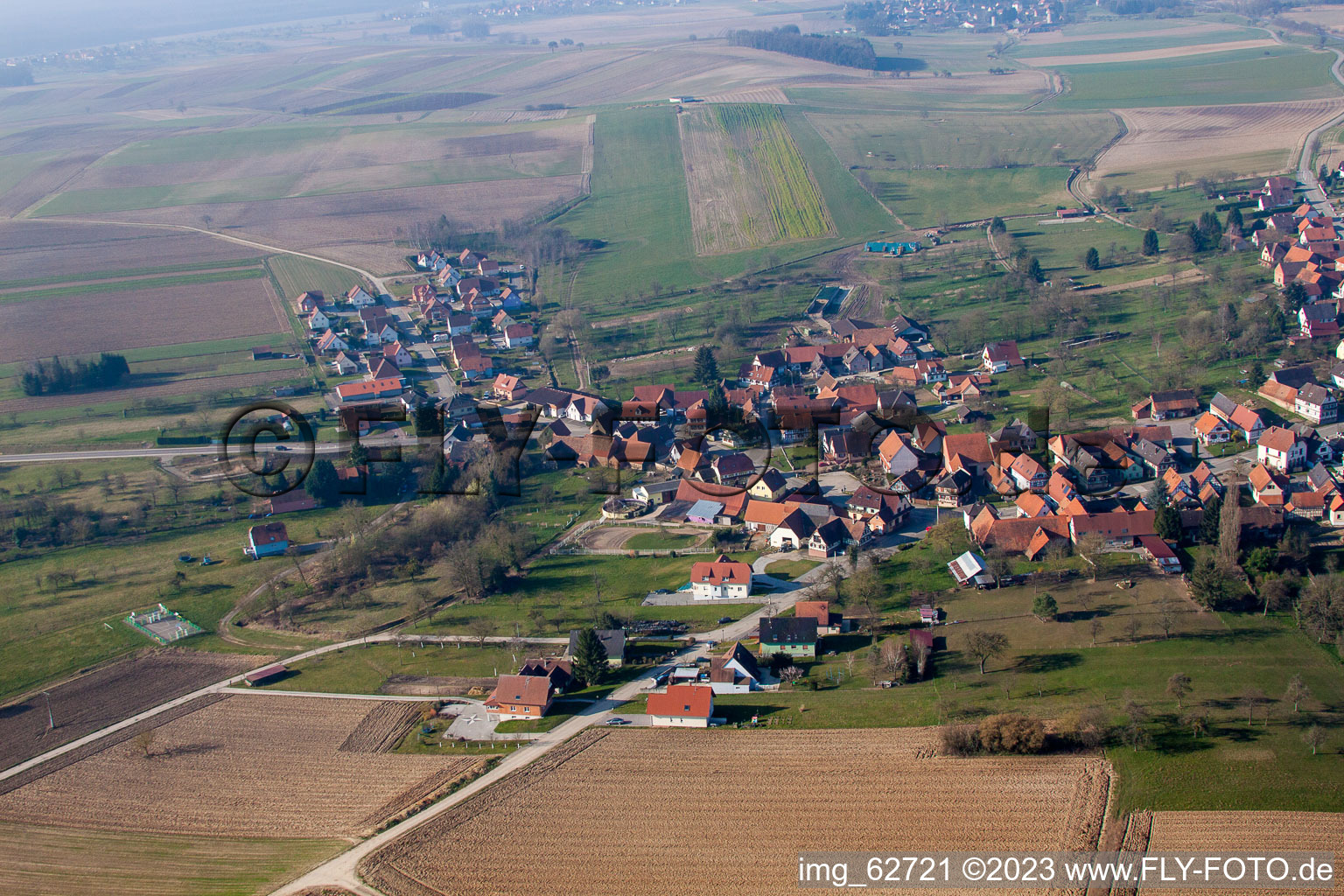 Luftbild von Hohwiller im Bundesland Bas-Rhin, Frankreich