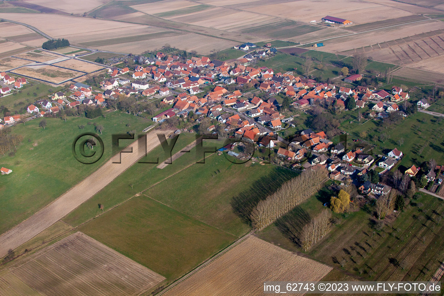 Luftbild von Schwabwiller im Bundesland Bas-Rhin, Frankreich