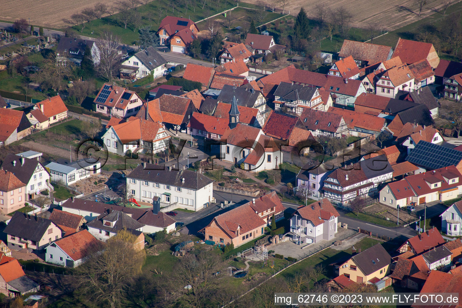 Schwabwiller im Bundesland Bas-Rhin, Frankreich von oben