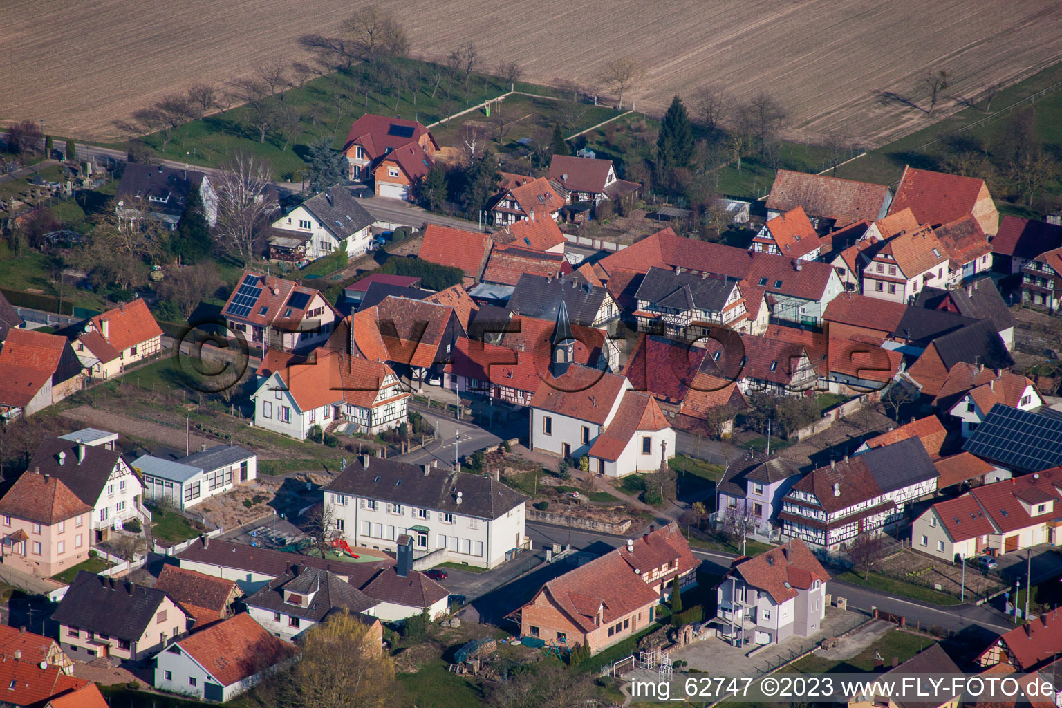 Schwabwiller im Bundesland Bas-Rhin, Frankreich aus der Luft
