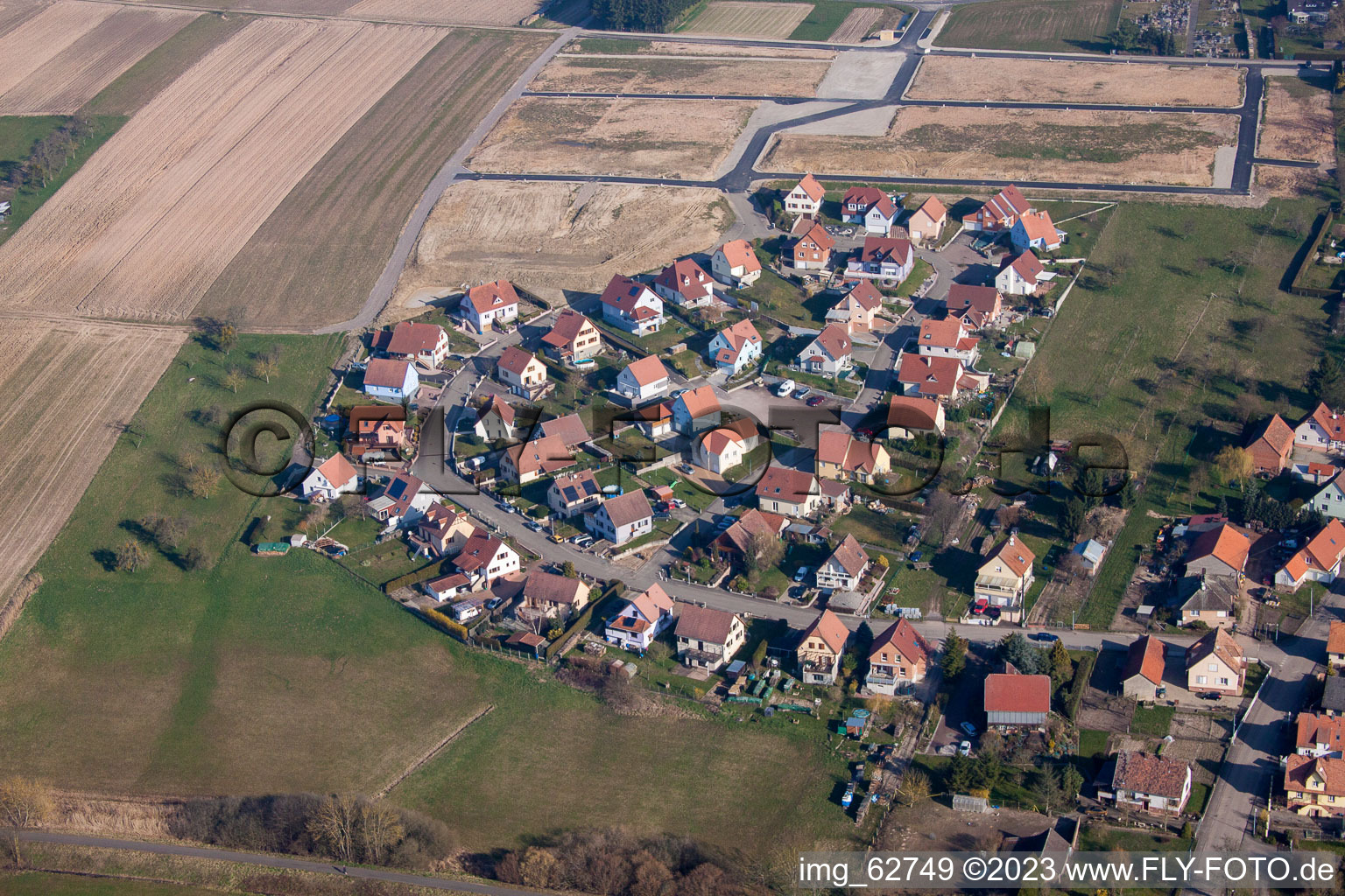 Schwabwiller im Bundesland Bas-Rhin, Frankreich vom Flugzeug aus