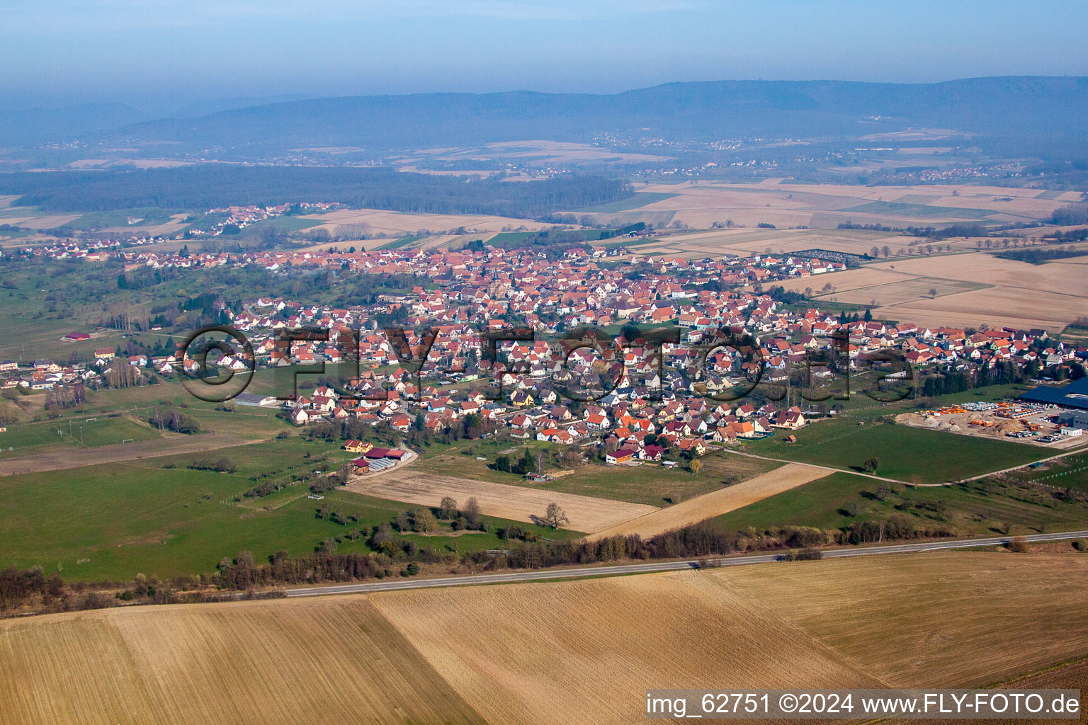 Surbourg im Bundesland Bas-Rhin, Frankreich aus der Vogelperspektive