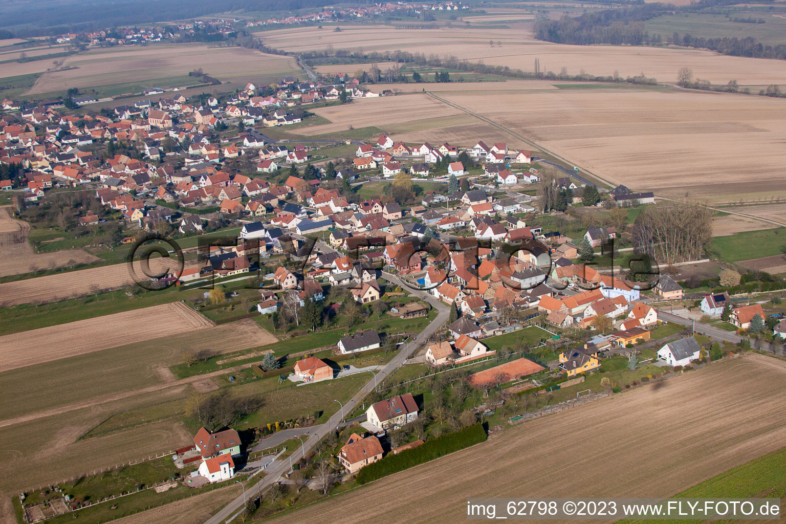 Eschbach im Bundesland Bas-Rhin, Frankreich von oben gesehen