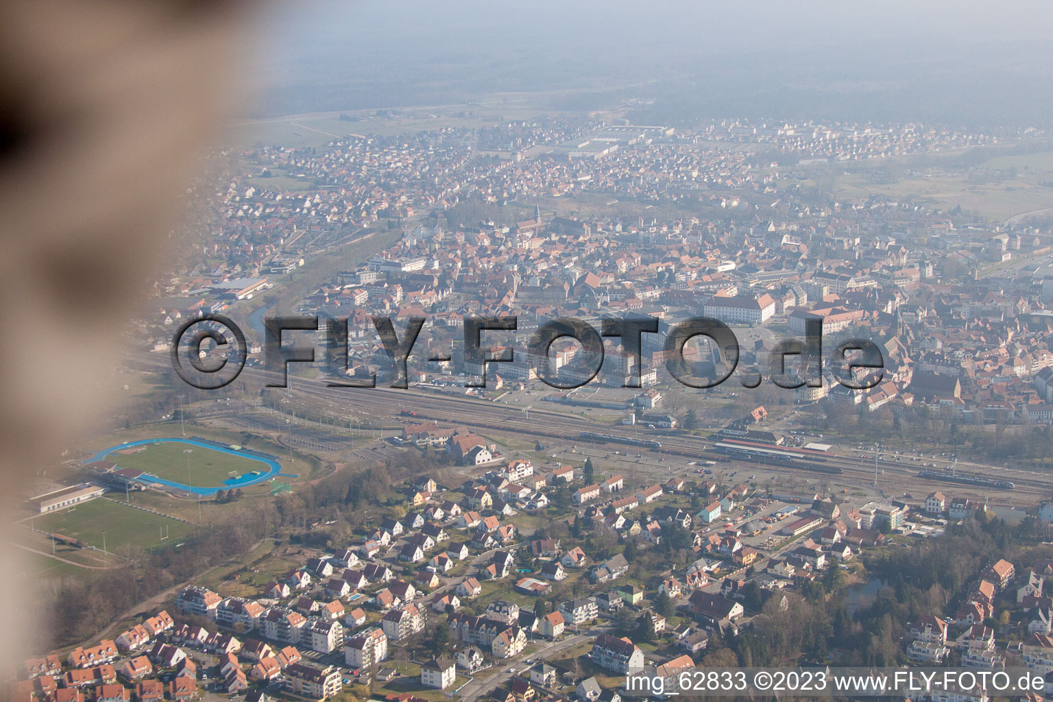 Haguenau im Bundesland Bas-Rhin, Frankreich vom Flugzeug aus