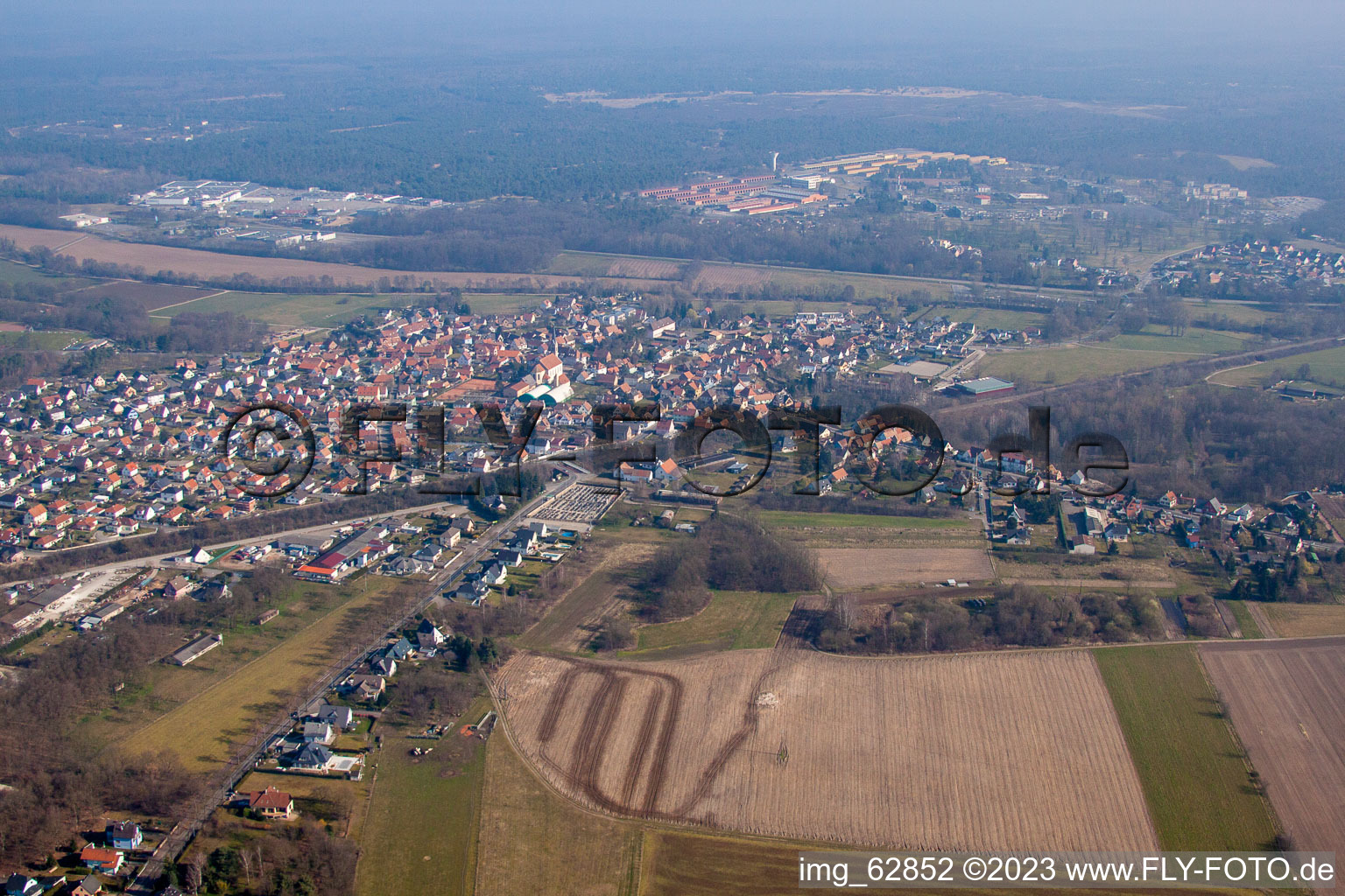 Haguenau im Bundesland Bas-Rhin, Frankreich aus der Luft