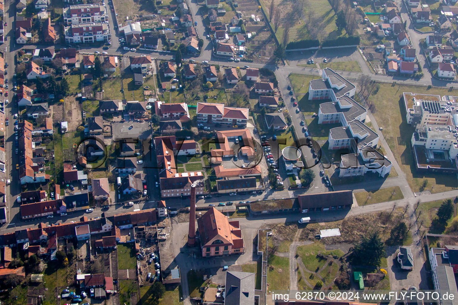 Bischwiller im Bundesland Bas-Rhin, Frankreich von oben