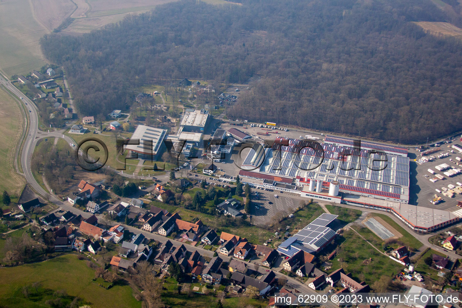 Ortsteil Linx in Rheinau im Bundesland Baden-Württemberg, Deutschland aus der Vogelperspektive