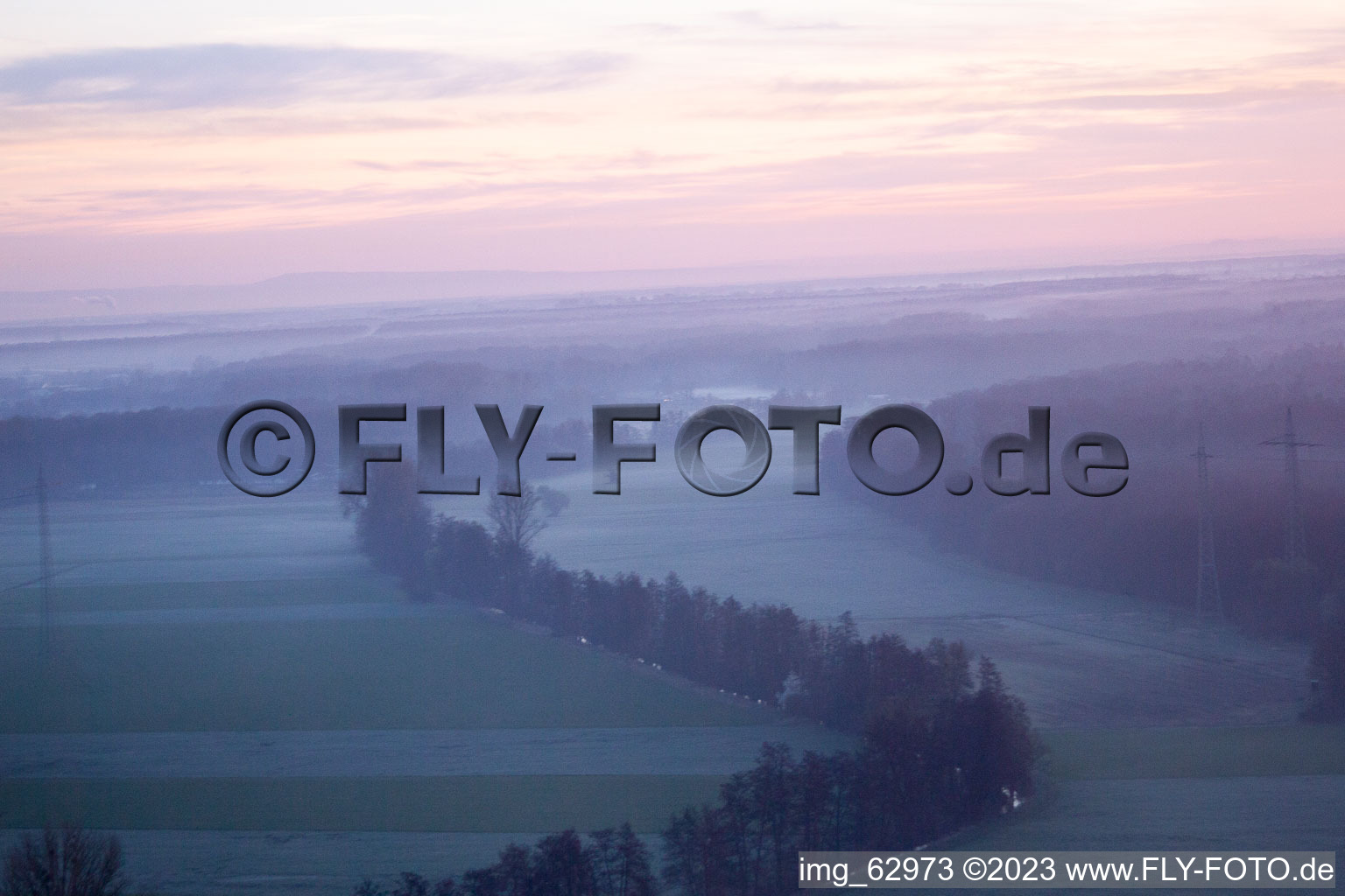 Minfeld, Otterbachtal im Bundesland Rheinland-Pfalz, Deutschland vom Flugzeug aus