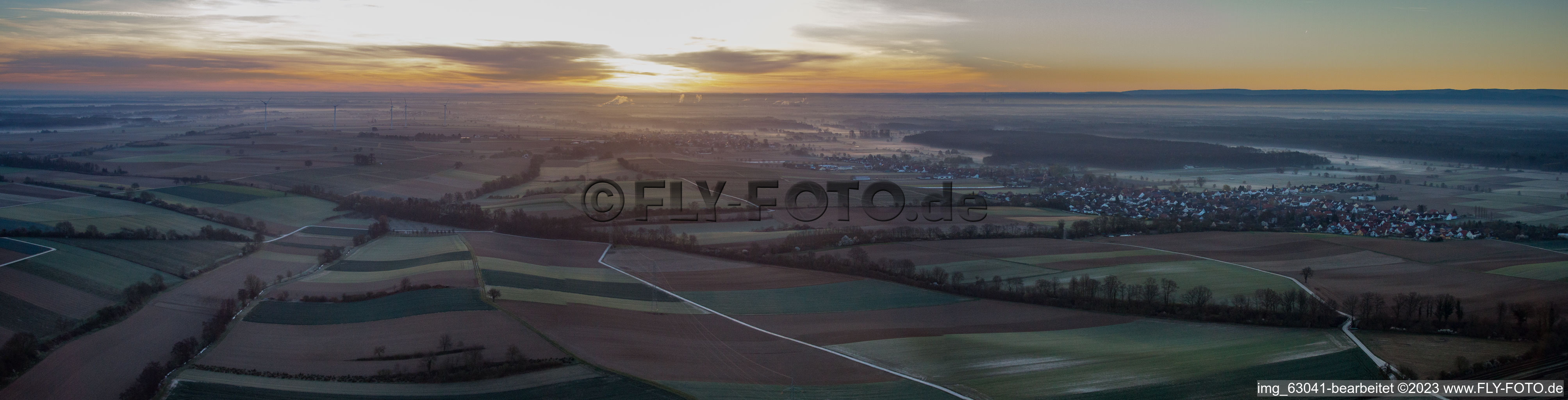 Schrägluftbild von Panorama in Freckenfeld im Bundesland Rheinland-Pfalz, Deutschland