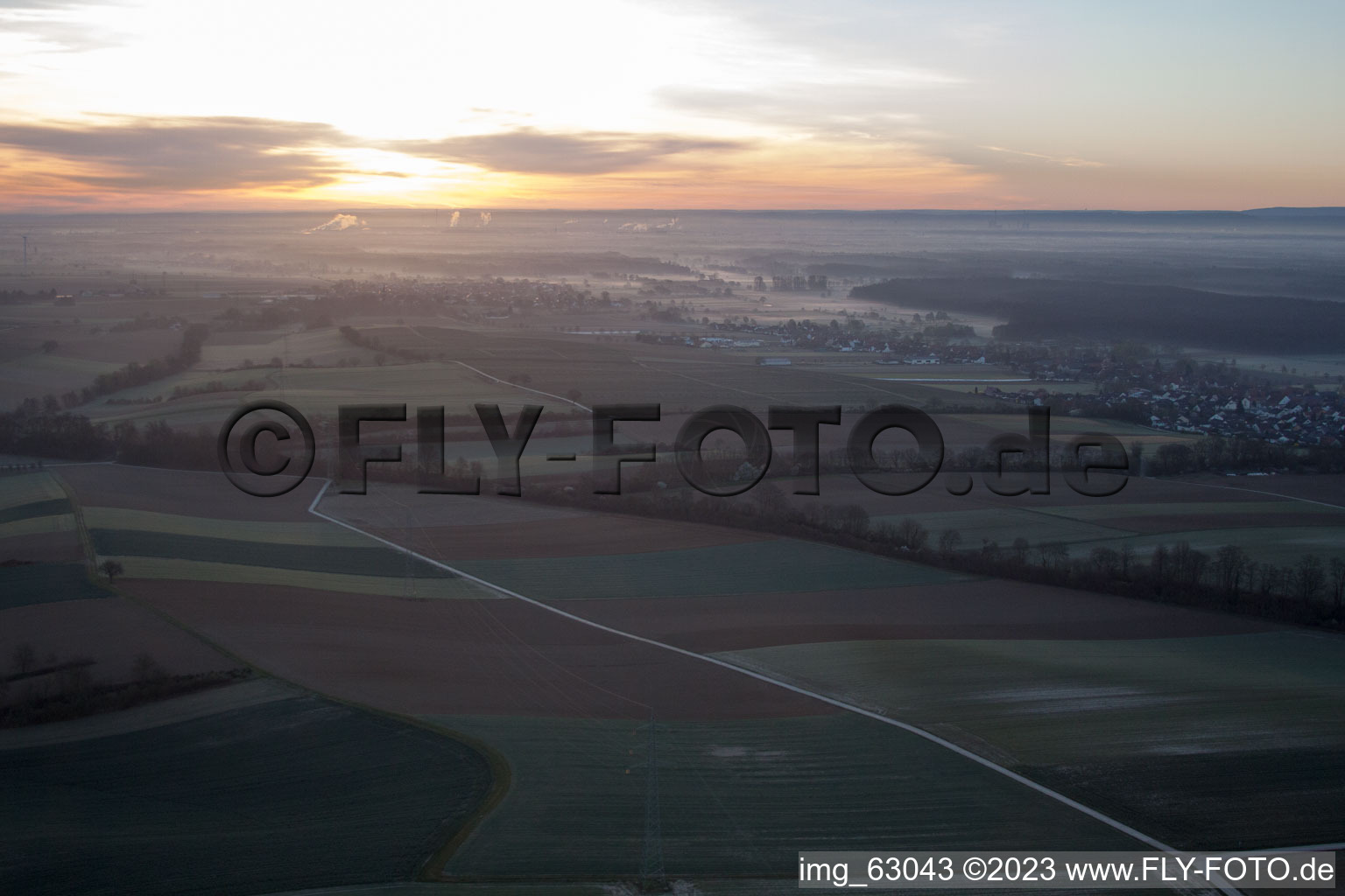 Drohnenbild von Freckenfeld im Bundesland Rheinland-Pfalz, Deutschland