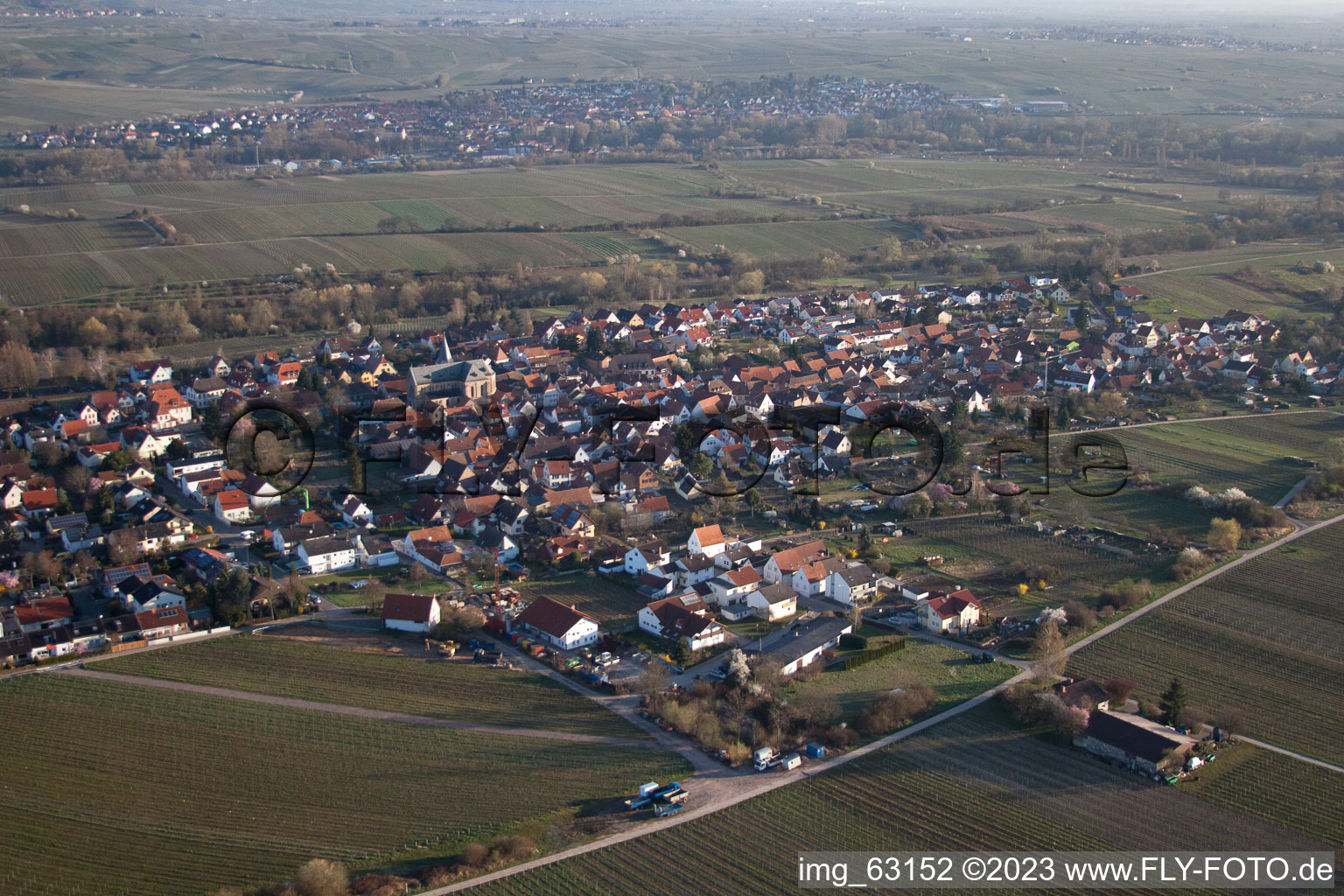 Ortsteil Arzheim in Landau in der Pfalz im Bundesland Rheinland-Pfalz, Deutschland von oben