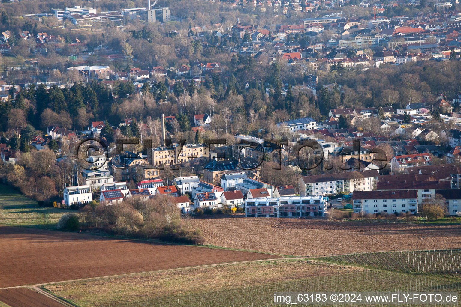 Wollmesheimer Höhe in Landau in der Pfalz im Bundesland Rheinland-Pfalz, Deutschland vom Flugzeug aus