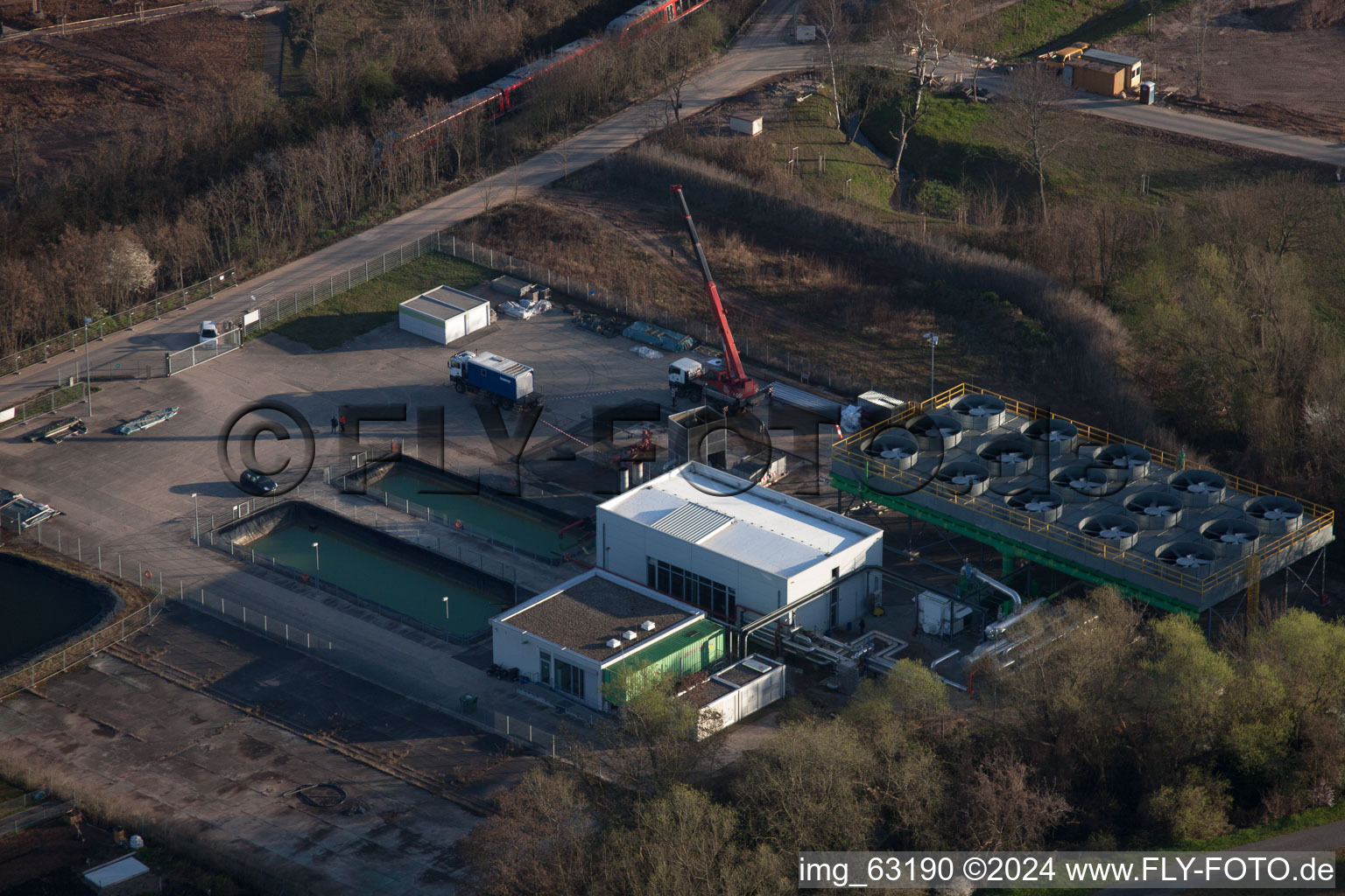 Luftbild von Geothermieanlage in Landau in der Pfalz im Bundesland Rheinland-Pfalz, Deutschland