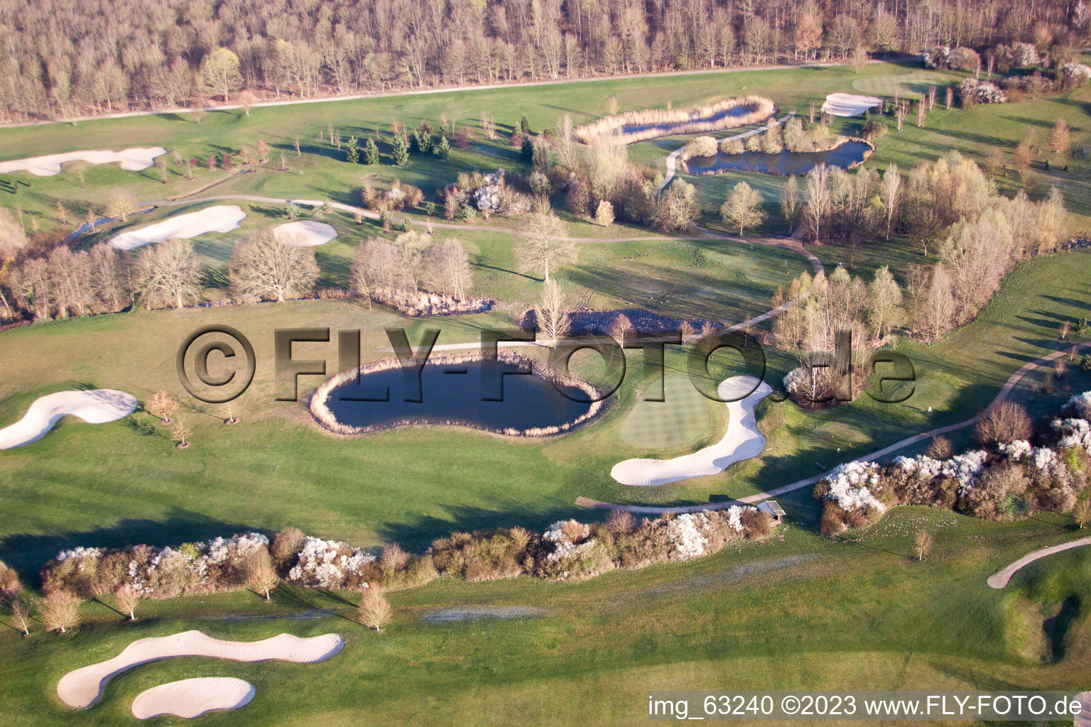 Essingen, Golfclub Dreihof im Bundesland Rheinland-Pfalz, Deutschland vom Flugzeug aus